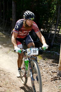 "Fuzzy" Mylre was the first singlespeeder over the line. Photo courtesy Shane Young/Oregon Velo
