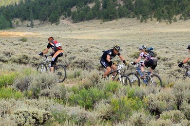 The cool thing with the Leadville Trail 100's out-and-back format is you get to see the top guns as they pass you on the course. Photo by Kurt Hoy
