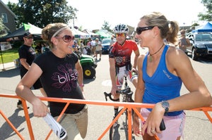 Armstrong and Miller Armstrong (left) chats with Meridith Miller. Photo: Casey B. Gibson | <a href=