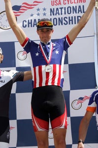 Todd Wells in one of the two national championship jerseys he won over the weekend. Photo by Brad Kaminski