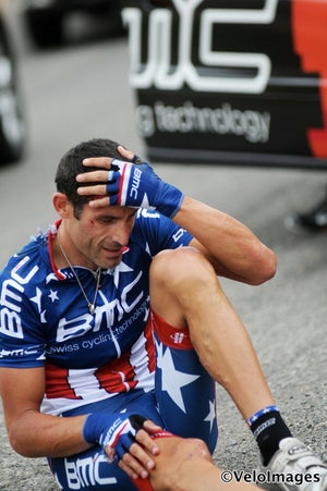 2010 Tour of Utah, stage 2. George Hincapie crash