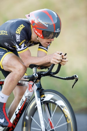 Tour of Utah, 2010 Leipheimer is riding alone this week, but did the prologue in a Trek Livestrong kit.