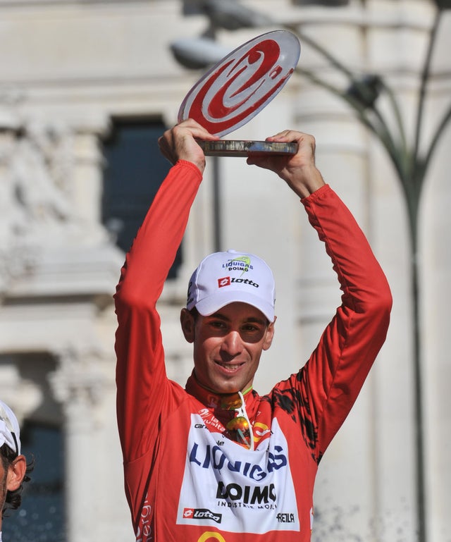 2010 Vuelta a Espana, stage 21: Nibali celebrates