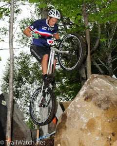Valentin Gaucher (France) mid-flight. Photo by Dave McElwaine