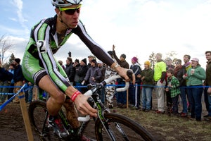 2010 USAC Cyclocross National Championships 2010 USAC Cyclocross National Championships: Powers leads through the twisty techincal section