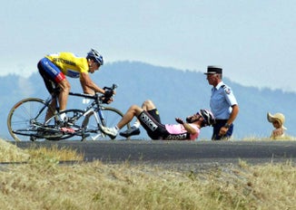 Beloki goes down and out