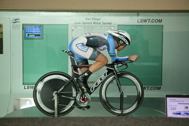 Kristin Armstrong in the wind tunnel, February 2011