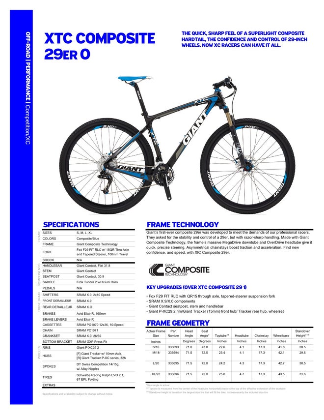 Giant best sale xtc 29er