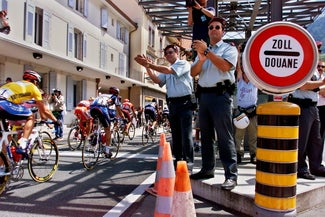 2000 Tour de France, stage 17. France-Swiss border guards 2000 Tour de France, stage 17. France-Swiss border guards
