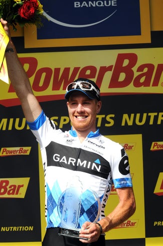 Farrar completes his grand tour set 2011 Tour de France, stage 3: Tyler Farrar podium