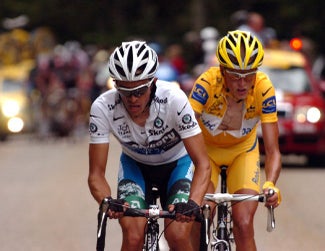 2007 Tour de France, stage 14. Alberto Contador and Michael Rasmussen