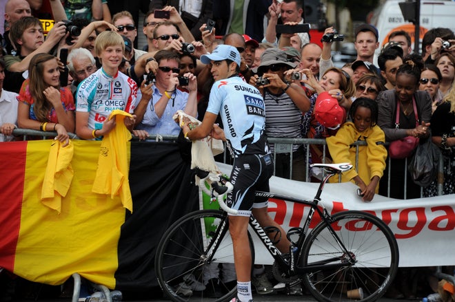 2011 Tour de France, Alberto Contador on the Champs-Élysées 2011 Tour de France, Alberto Contador on the Champs-Élysées