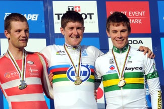 Men's podium 2011 UCI Road World Championships Men's U23 time trial