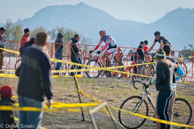 Wells and Trebon with the Boulder Flatirons as the backdrop. 2011 Colorado Cross Classic