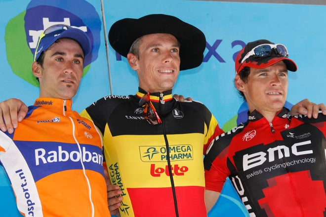 Post-Tour victory 2011 Clasica San Sebastian, Philippe Gilbert podium