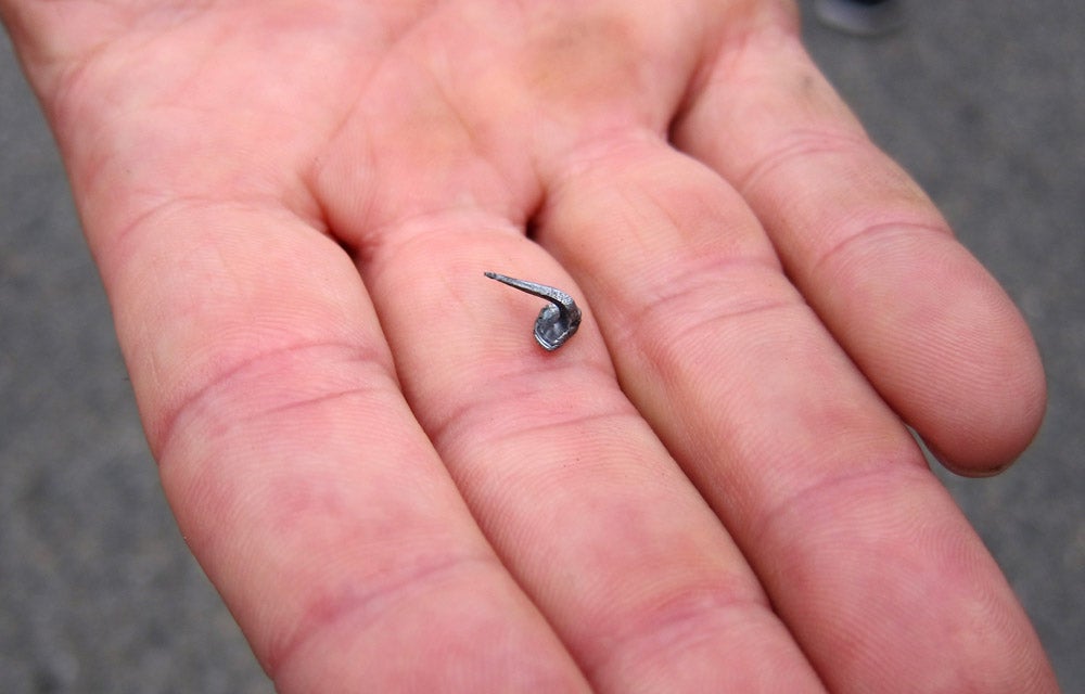 Idiots scatter tacks on Mur de Peguere causing dozens of flats