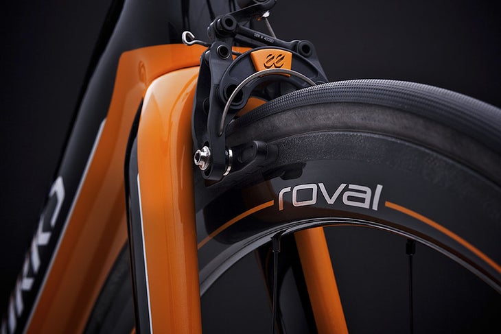 Specialized uses boutique brand EE Cycleworks brakes with on the Shimano Dura-Ace 9070 Di2-equipped McLaren Tarmac. Photo: Specialized