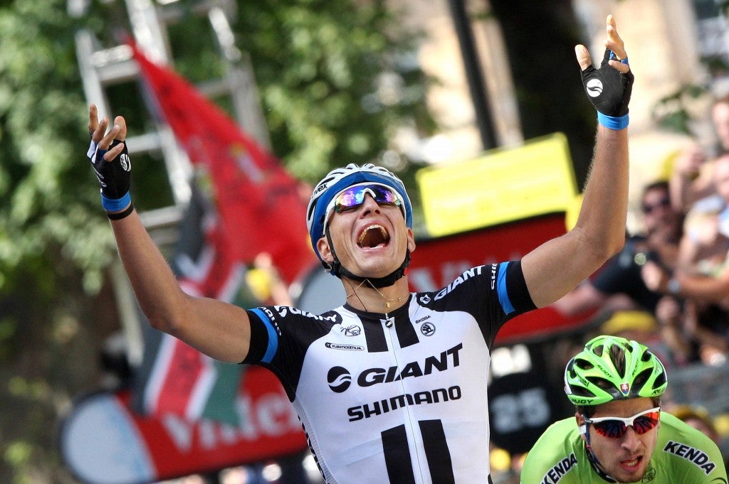 Marcel Kittel celebrates his victory. Photo: Tim De Waele | <a href=http://www.tdwsport.com target="_blank">TDWsport.com</a>