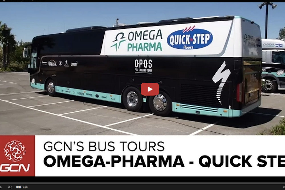 Global Cycling Network tours the Omega Pharma-Quick Step bus.