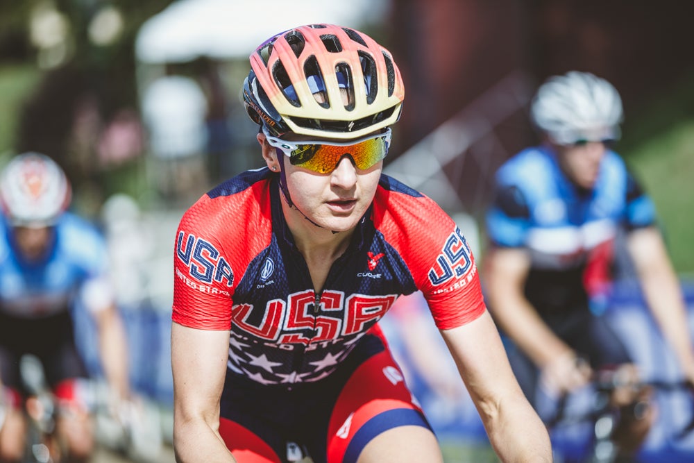 Megan Guarnier, seen here at the 2015 world championships, finished on the podium at Trofeo Alfredo Binda. Photo: Jim Fryer / BrakeThrough Media | brakethroughmedia.com