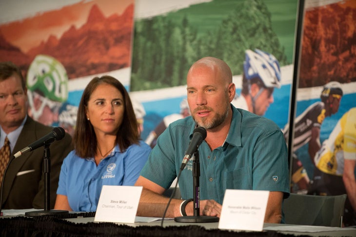 Tour of Utah chairman Steve Miller and executive director Jenn Andrs are committed to growing the race. Photo: Casey B. Gibson | www.cbgphoto.com