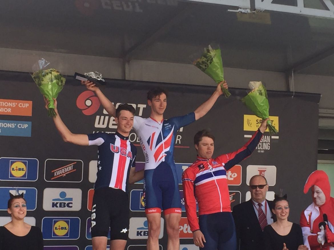 Ian Garrison (left) finished second in Sunday's U23 Gent-Wevelgem. Photo credit: Nate Wilson