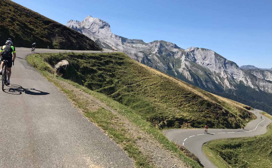 Col d'Aubisque is ringed by majestic mountains. Photo: Spencer Powlison | VeloNews.com