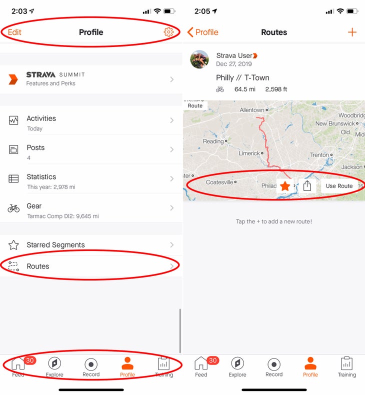 Strava Routes