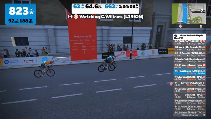 Zwift Redlands circuit race