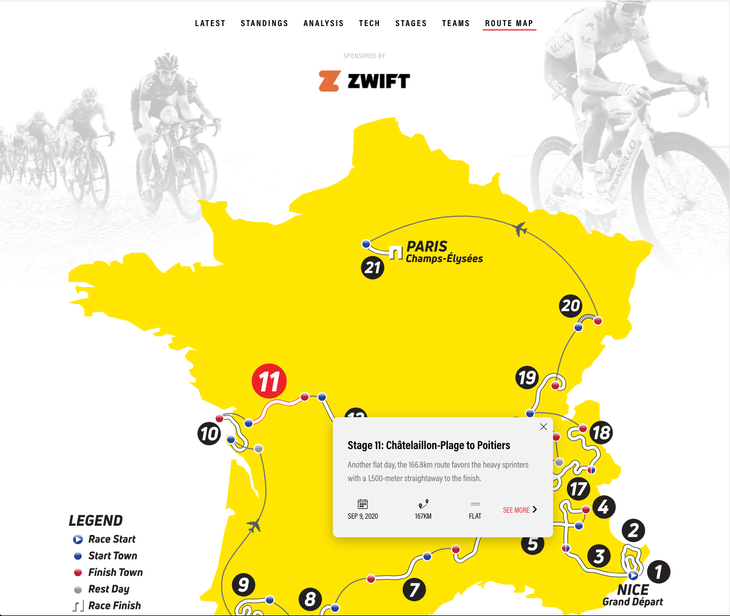 to the VeloNews Tour de France site Velo