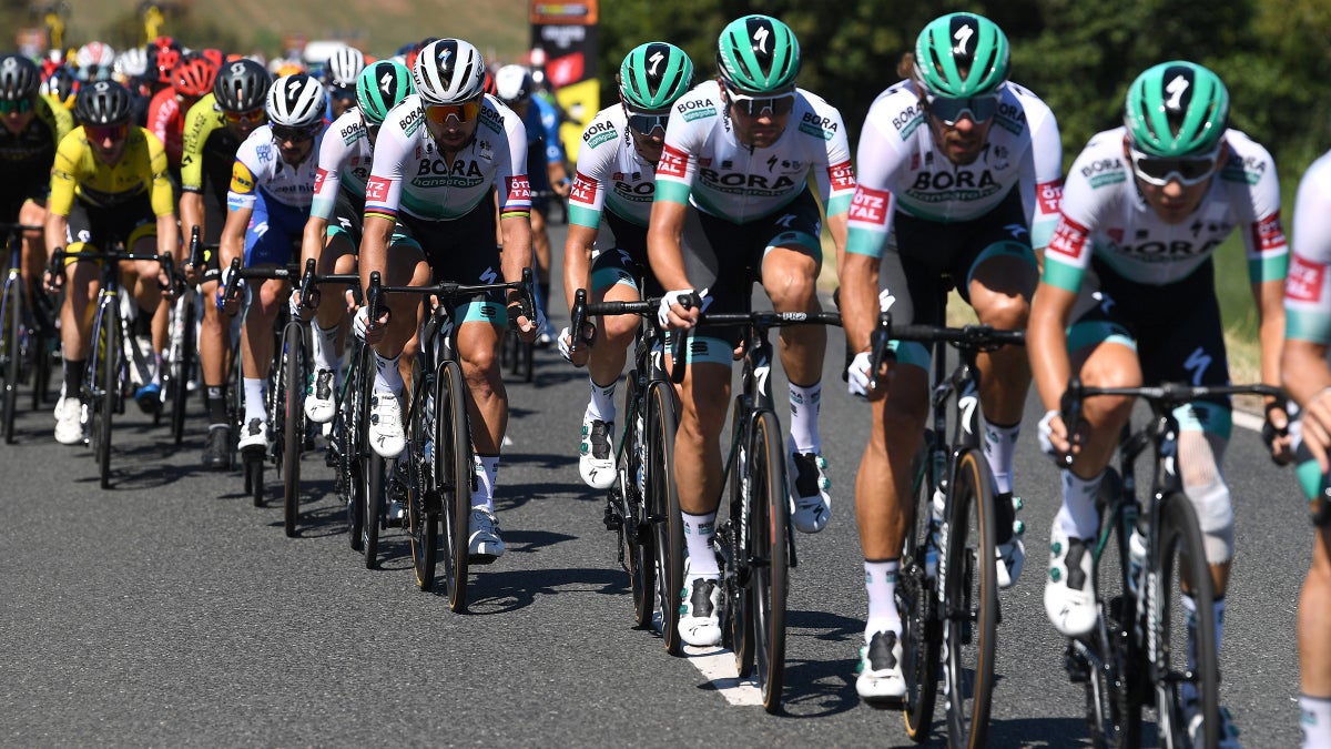 Bora-Hansgrohe riders sent to hospital after crash with vehicle during ...