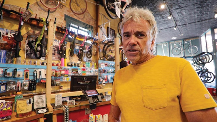 Rarick in a bike shop