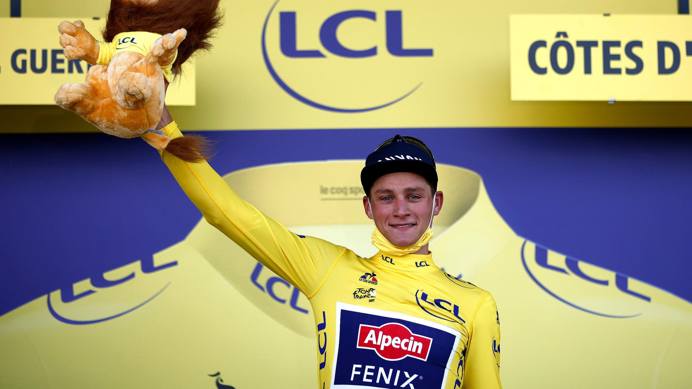 Mathieu Van der Poel earns yellow jersey with emotional Tour de