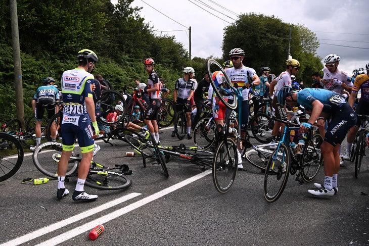 Crashes have marred the opening stages of the Tour de France.