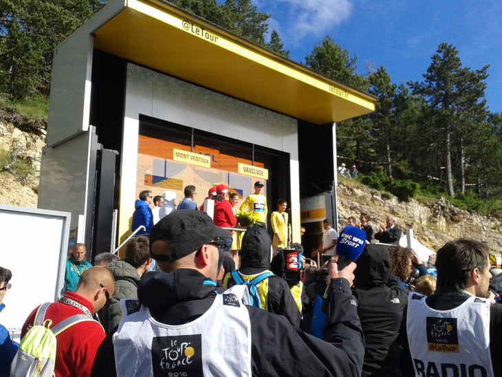 Tour de France podium after Mont Ventoux stage at 2016 Tour de France