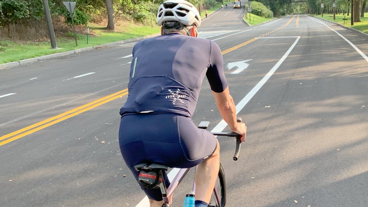 Details on the back of the MAAP Training jersey include reflective, hi-viz treatments.
