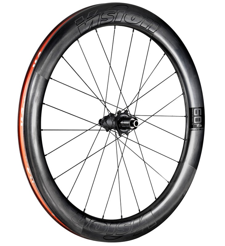 Vision Metron 60 SL tubeless-ready clincher rear wheel.