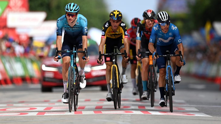 Miguel Ángel López marked the race leader on stage 10 of the 2021 Vuelta a España.
