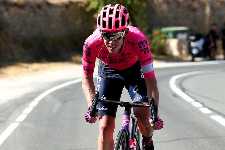 BALCON DE ALICANTE, SPAIN - AUGUST 20: Lawson Craddock of United States and Team EF Education - Nippo competes in the breakaway during the 76th Tour of Spain 2021, Stage 7 a 152km stage from Gandía to Balcón de Alicante 995m / @lavuelta / #LaVuelta21 / on August 20, 2021 in Balcón de Alicante, Spain. (Photo by Gonzalo Arroyo Moreno/Getty Images)