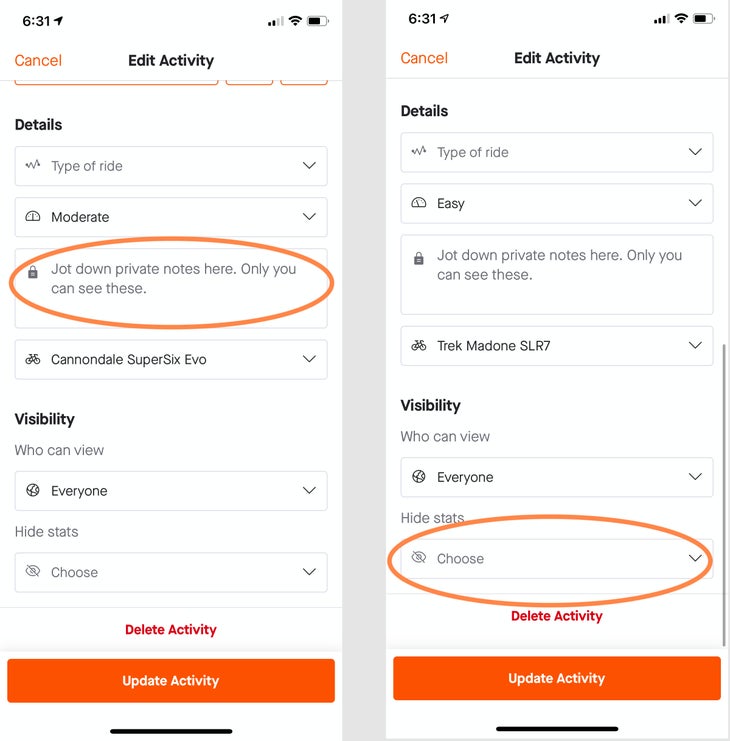 Change Activity Type – Strava Support