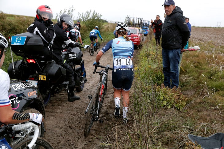 The rain and mud meant many riders came down