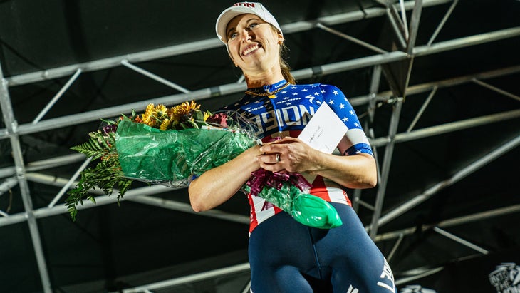 U.S. national criterium champion Kendall Ryan made the podium.