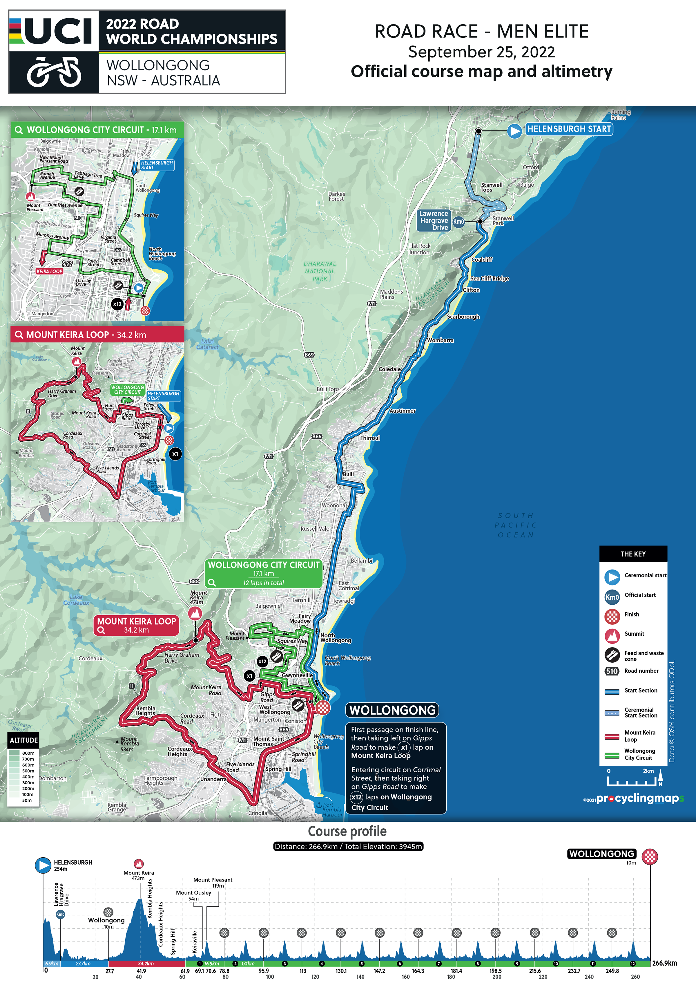 2022 UCI world road cycling championships routes revealed