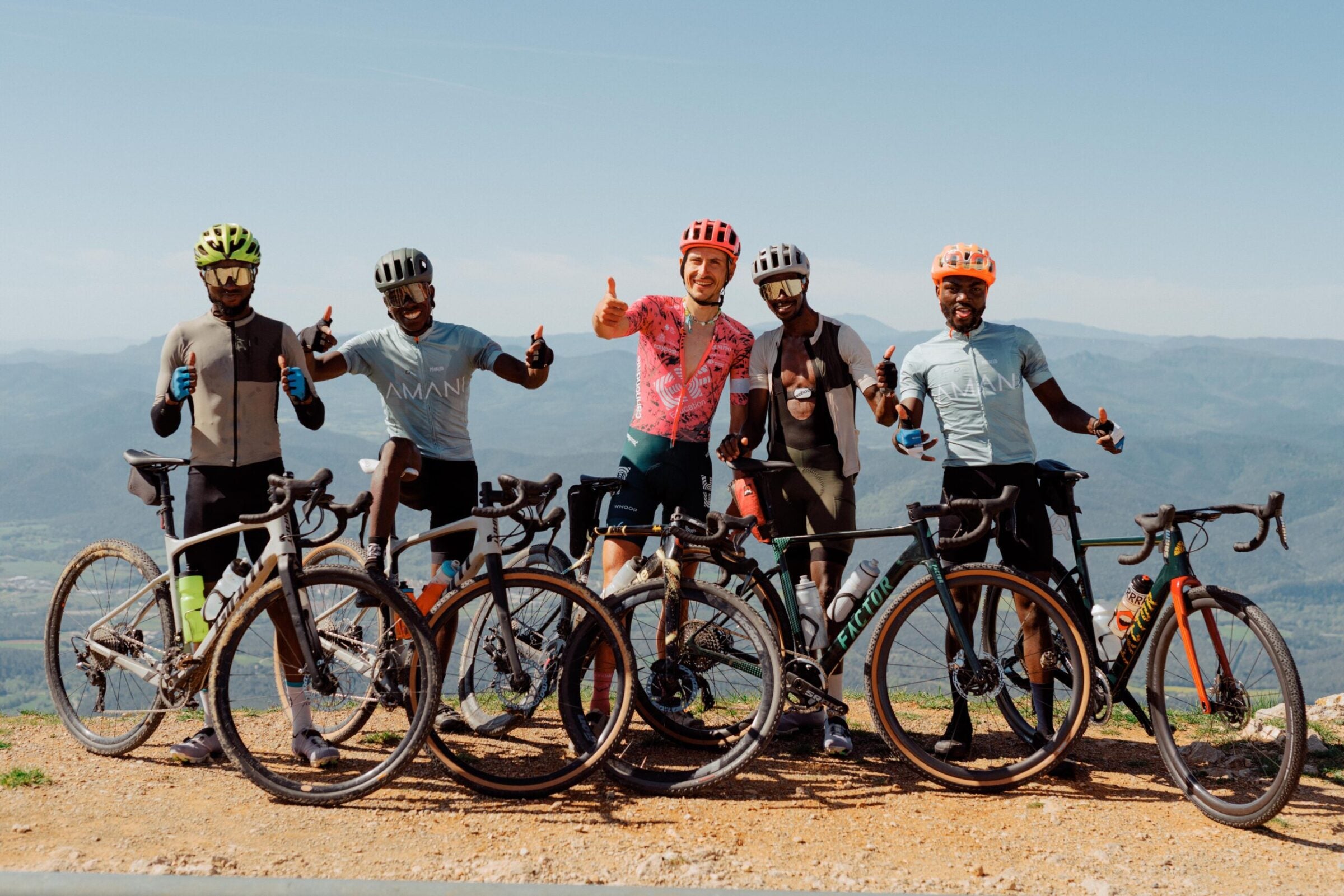 Lachlan Morton and Team Amani in Girona, Spain