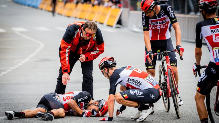 Ewan crashed out of the 2021 Tour de France on stage 3 when he collided with Peter Sagan.
