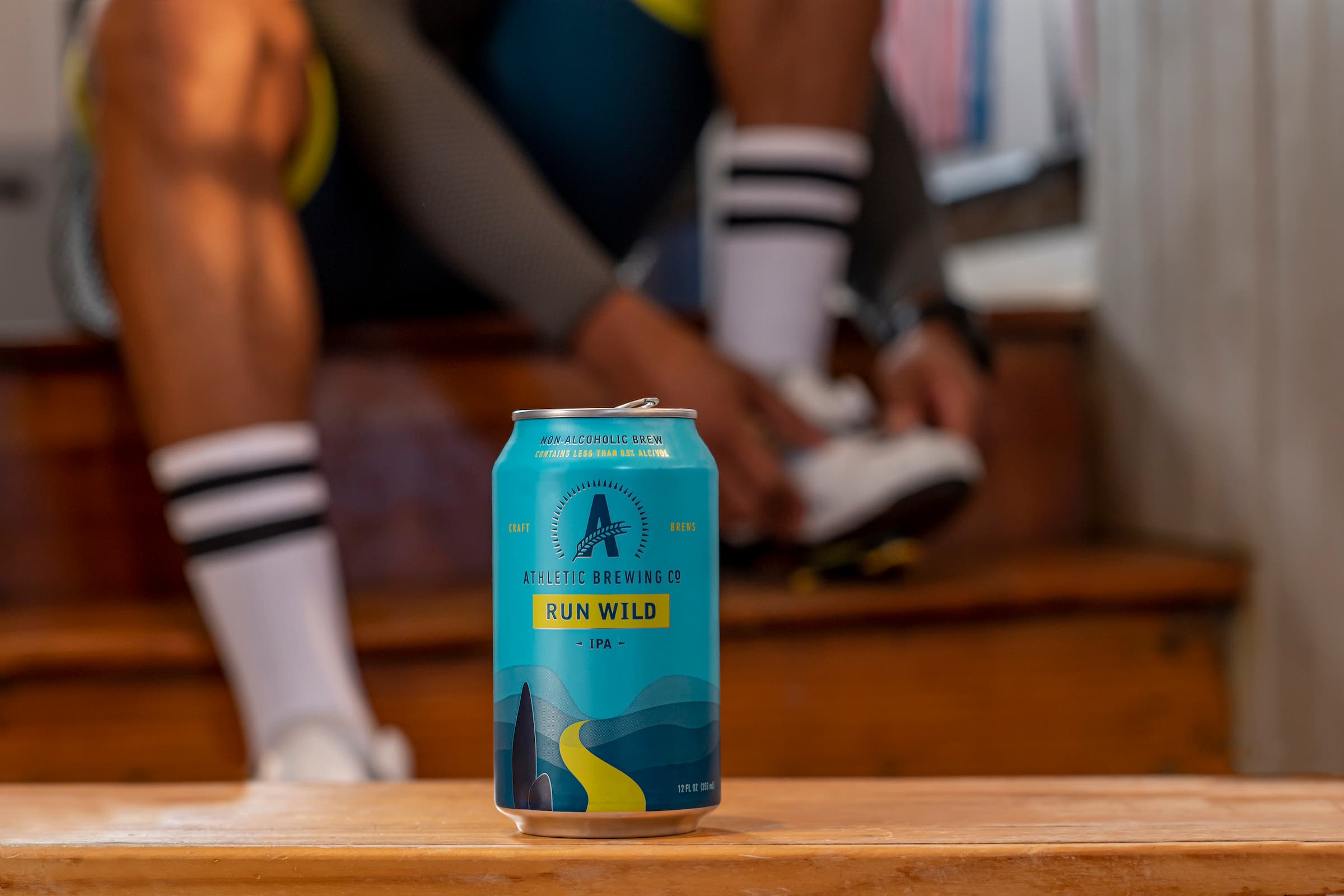 athletic brewing sock and show post-ride