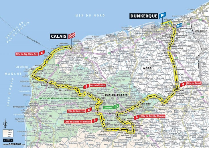 Tour de France stage 4 map