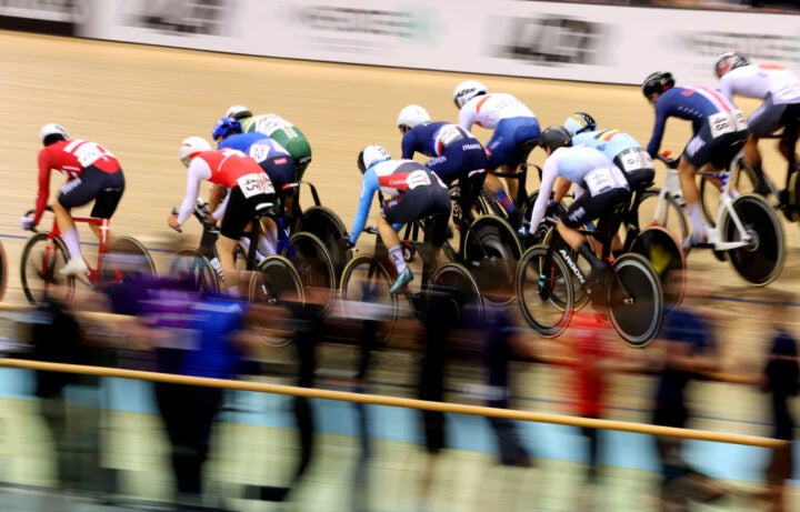 Elimination race at the Glagow round of the track nations cup