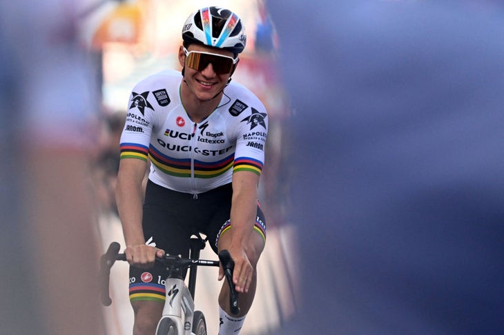 Remco Evenepoel reveals 2023 Soudal Quick-Step rainbow jersey