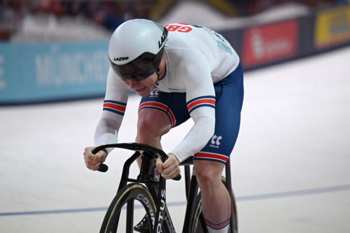 Jack Carlin in the men's individual sprint at the European championships
